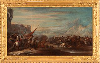 FRANCESCO SIMONINI (Parma, 1686 - Venice?, ca. 1755), ATTRIBUTED TO - Clash of cavalry and infantry near a castle