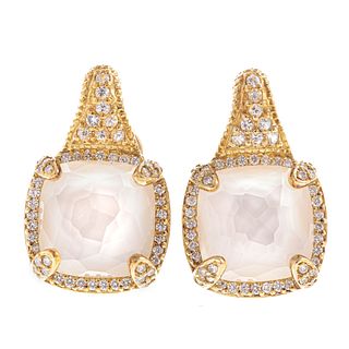 A Pair of Judith Ripka Diamond Earrings