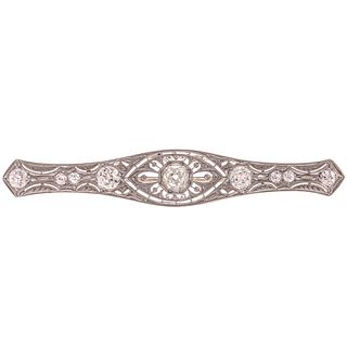 An Art Deco Old European Cut Diamond Bar Brooch