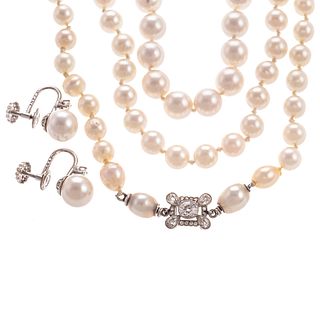A Collection of Pearl Jewelry in 14K