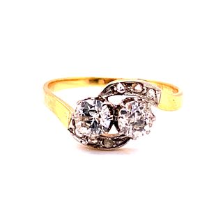 Cross Over Diamond 1930’ Ring