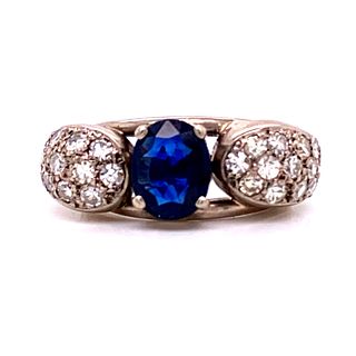 Retro Diamond Sapphire Ring