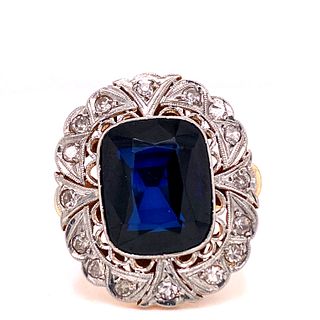1920’ Platinum & Gold Sapphire Diamond Ring