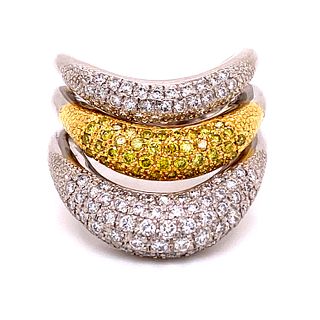 18k & Platinum, Yellow & White Diamonds Ring 