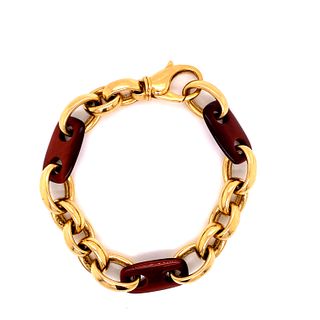 18k Gold Tiger Link Chain Bracelet