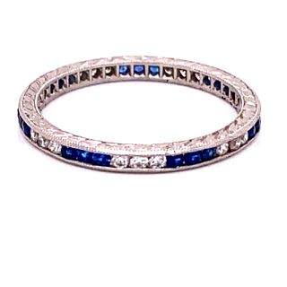 Platinum Sapphire Diamond Eternity Ring