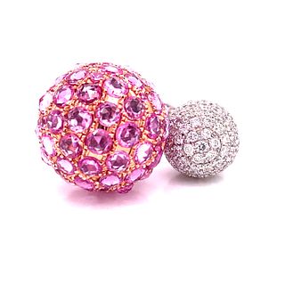 Pink Sapphire & White Diamond 18k Ring
