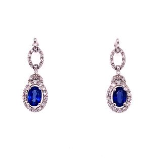 Sapphire Diamond 14k Gold Earring