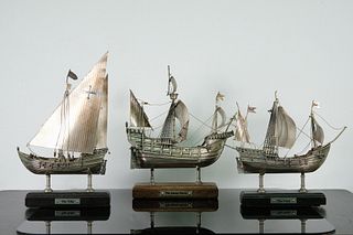 3 925 Sterling Ships of Columbus Nefs