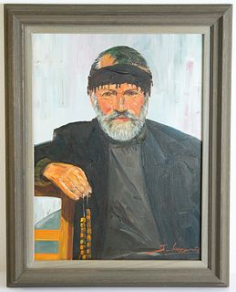 Greek Oil on Canvas Portrait of a Gentleman