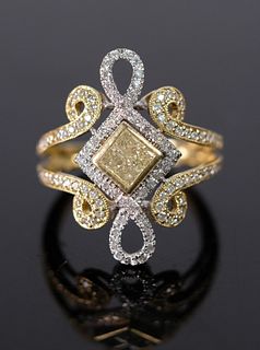 18K Yellow Gold & Diamond Cocktail Ring