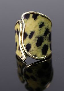 14K Yellow Gold and Polychrome Enamel Ring