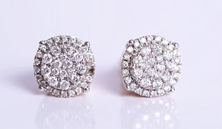 Pair, 14K WG .75 CT Diamond Pendant Earrings