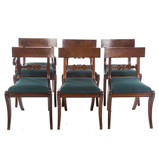 Set 6 American Classical Mahogany Klismos Chairs