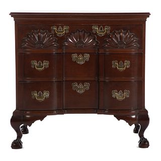 Chippendale Style Mahogany Block Front Chest