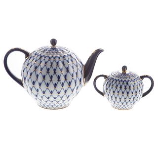 St. Petersburg Porcelain Teapot & Sugar Bowl