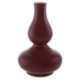 Chinese Sang De Boeuf Double Gourd Vase