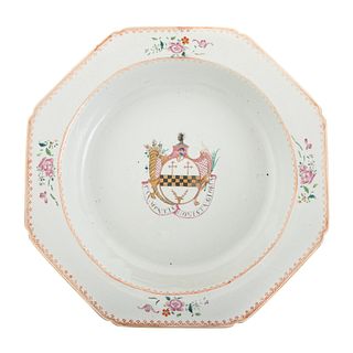 Chinese Export Armorial Porcelain Basin