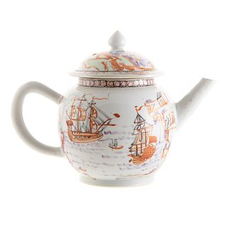 Rare Chinese Export Famille Rose Teapot