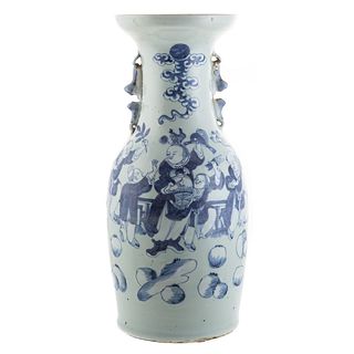Chinese Export Blue/White & Celadon Vase