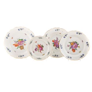 24 Vienna Porcelain Floral Decorated Plates