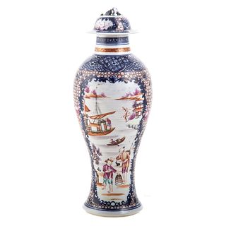 Chinese Export Mandarin Porcelain Jar