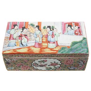 Chinese Export Rose Mandarin Writing Box