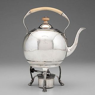 George III Sterling Kettle on Stand  