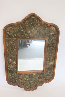 Vintage And Decorative Tole And Wood Framed Mirror
