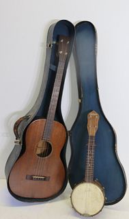 Vintage Martin Guitar And Gibson Ukulele