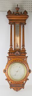 Dollond Of London 19th C Carved Oak Barometer