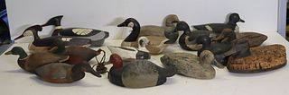 Lot Of 15 Assorted 19th & 20th Century Duck Decoys