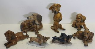 Rosenthal Signed Lot Of 7 Porcelain Dogs