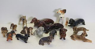 Large Grouping Of 16 Assorted Porcelain Dogs