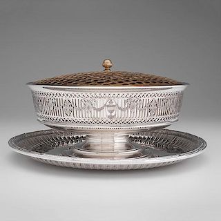 Gorham Sterling Platter and Neoclassical Centerbowl 