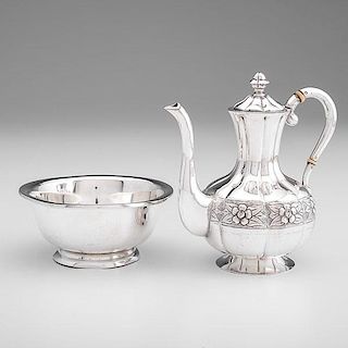 Mexican Sterling Teapot and Revere Bowl 