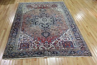 Antique And Finely Hand Woven Heriz Carpet