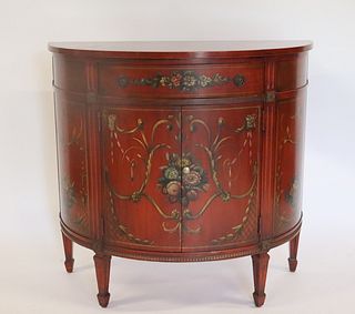Vintage Lacquered And Paint Decorated Adams Style