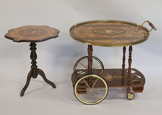 Italian Drop Leaf Serving Cart Together With A