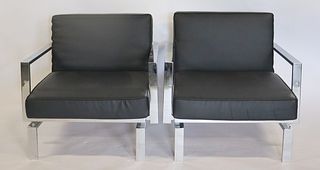 Vintage Pair Of Chrome Arm Chairs