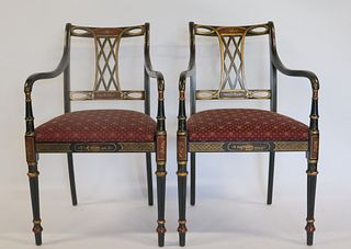 Pair Of Quality Regency Style Ebonised And