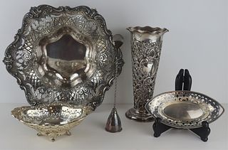 STERLING. Assorted American Hollow Ware Grouping.
