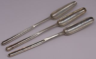 SILVER.(3) George III English Silver Marrow Spoons