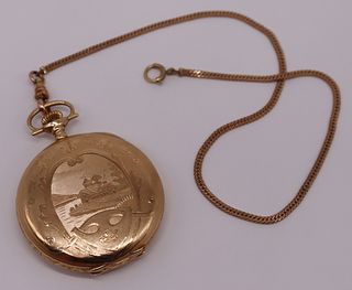 JEWELRY. Victorian Waltham 14kt Gold Pocket Watch.