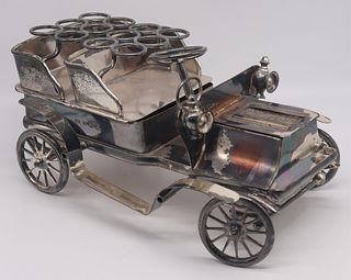 SILVER. English Silver Antique Car Cigar Holder.