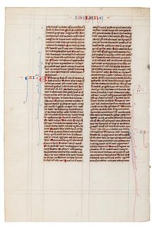 Illuminated Medieval Bible Leaf 
