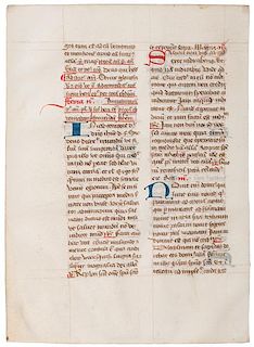 Medieval Manuscript Leaf 