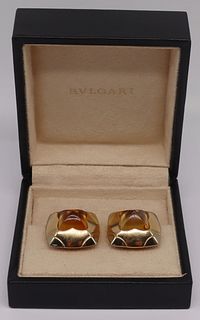 JEWELRY. Pair of Bvlgari 18kt Gold and Citrine Ear