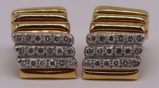 JEWELRY. Pair of Signed Forley 18kt Gold, Platinum