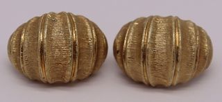 JEWELRY. Pair of 14kt Gold Ear Clips.